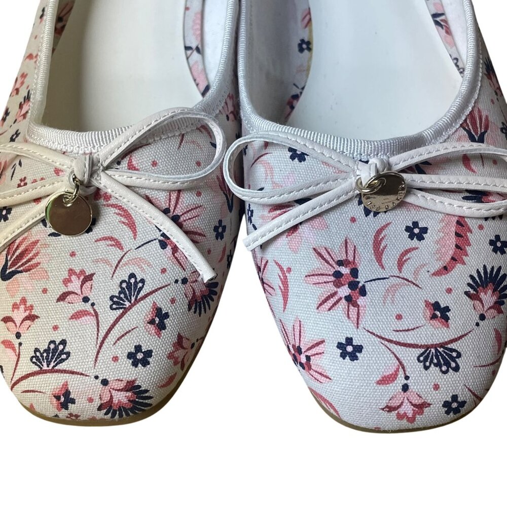 Ted Baker Bayna Floral Ballet Flats Sz 39 (EU) Bow Accent Slip On - Picture 4 of 9